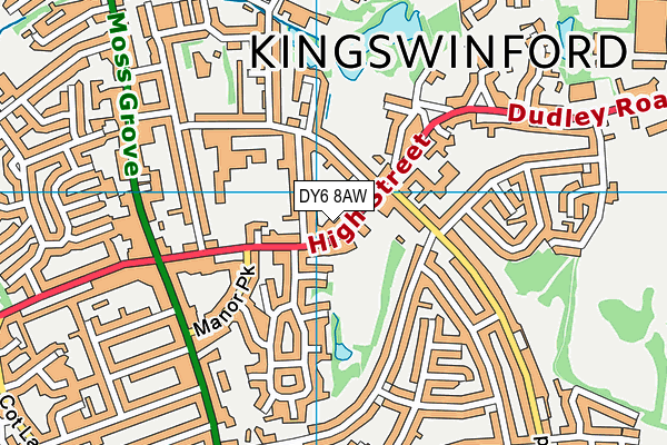 DY6 8AW map - OS VectorMap District (Ordnance Survey)