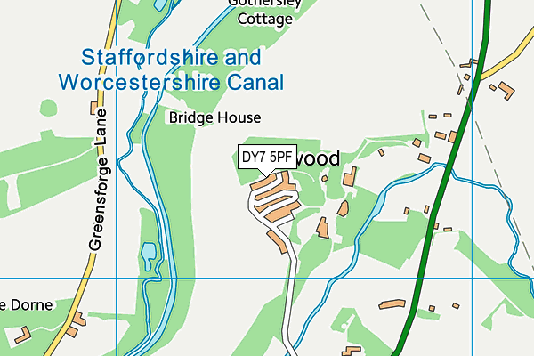 DY7 5PF map - OS VectorMap District (Ordnance Survey)