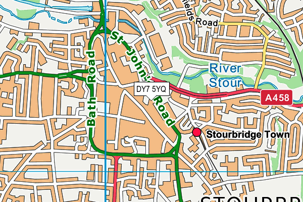 DY7 5YQ map - OS VectorMap District (Ordnance Survey)