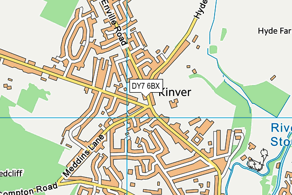 DY7 6BX map - OS VectorMap District (Ordnance Survey)