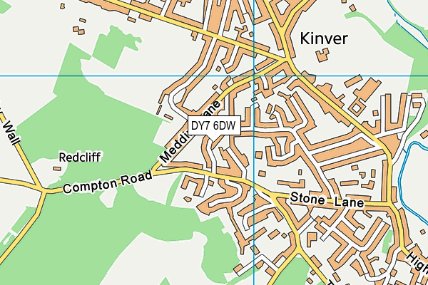 DY7 6DW map - OS VectorMap District (Ordnance Survey)