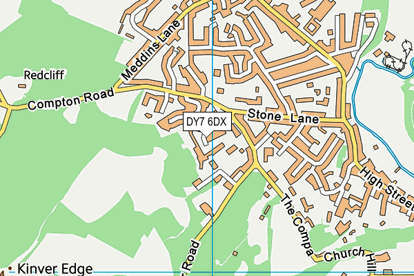 DY7 6DX map - OS VectorMap District (Ordnance Survey)