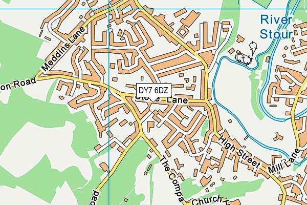 DY7 6DZ map - OS VectorMap District (Ordnance Survey)