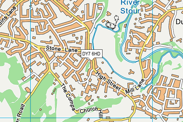 DY7 6HD map - OS VectorMap District (Ordnance Survey)