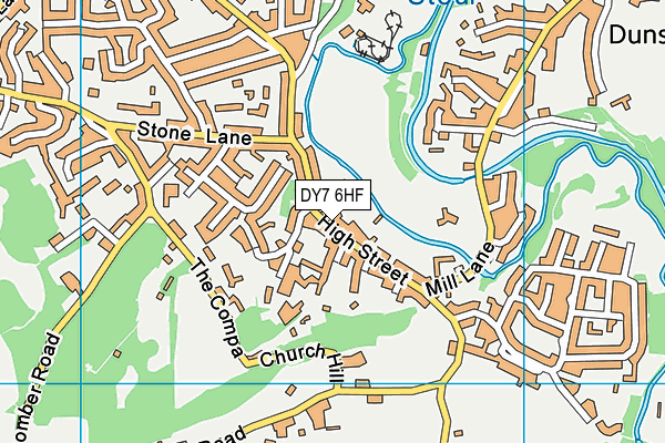 DY7 6HF map - OS VectorMap District (Ordnance Survey)
