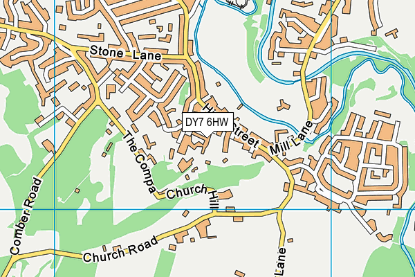 DY7 6HW map - OS VectorMap District (Ordnance Survey)