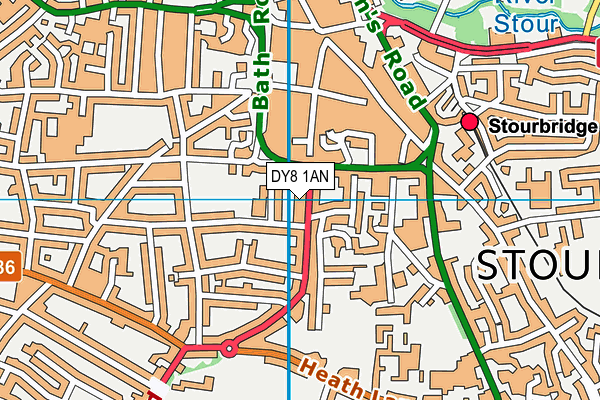DY8 1AN map - OS VectorMap District (Ordnance Survey)