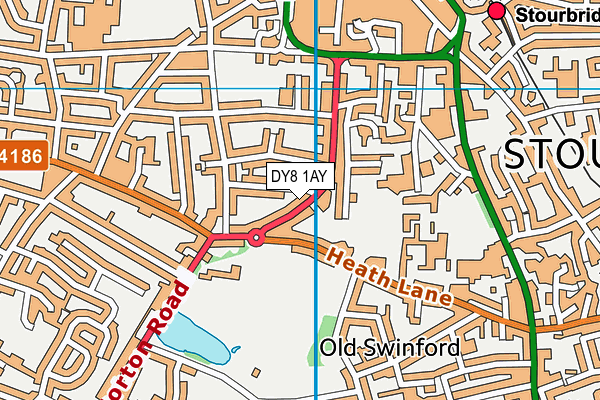 DY8 1AY map - OS VectorMap District (Ordnance Survey)