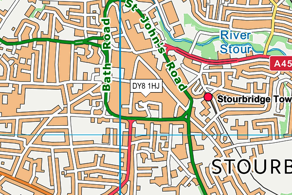 Pump Gyms (Stourbridge) map (DY8 1HJ) - OS VectorMap District (Ordnance Survey)