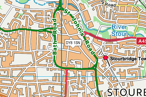 DY8 1SN map - OS VectorMap District (Ordnance Survey)