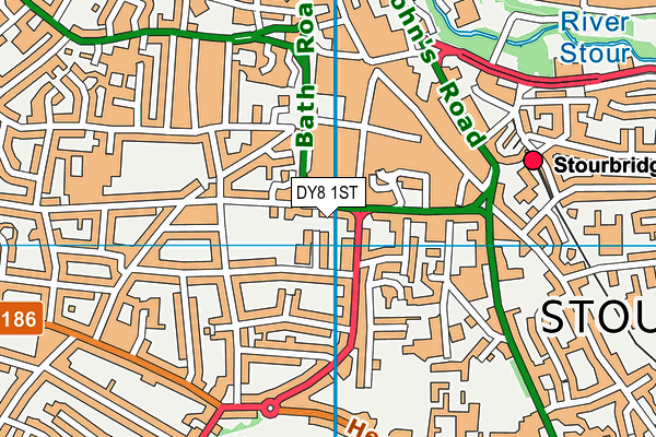 DY8 1ST map - OS VectorMap District (Ordnance Survey)
