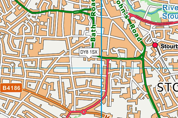 DY8 1SX map - OS VectorMap District (Ordnance Survey)