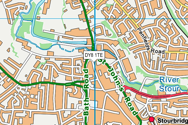 DY8 1TE map - OS VectorMap District (Ordnance Survey)
