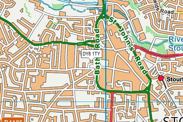 DY8 1TY map - OS VectorMap District (Ordnance Survey)