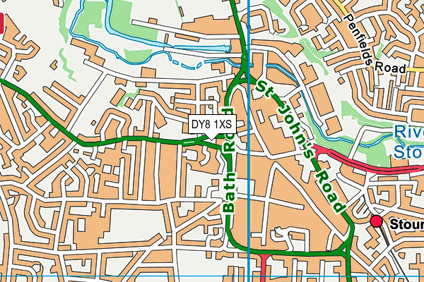 DY8 1XS map - OS VectorMap District (Ordnance Survey)