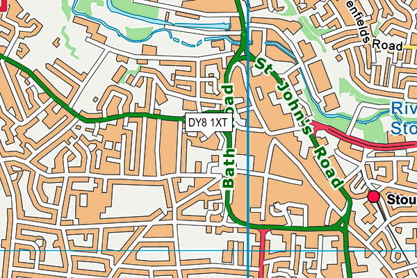 DY8 1XT map - OS VectorMap District (Ordnance Survey)