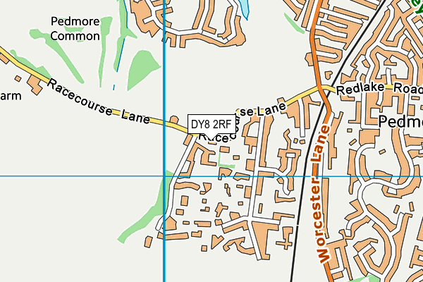 DY8 2RF map - OS VectorMap District (Ordnance Survey)