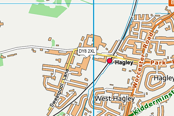 Hagley Catholic High School map (DY8 2XL) - OS VectorMap District (Ordnance Survey)