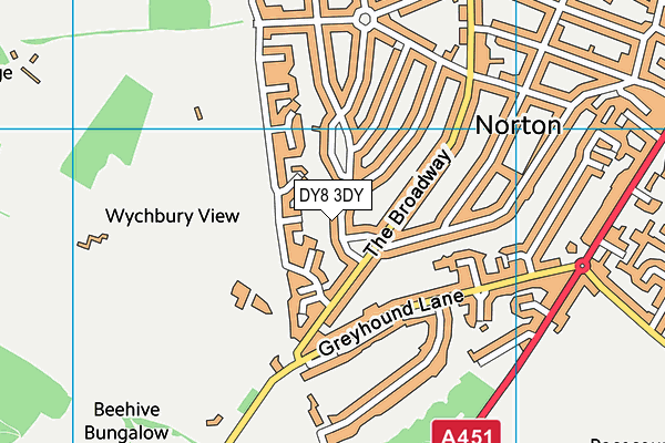 DY8 3DY map - OS VectorMap District (Ordnance Survey)