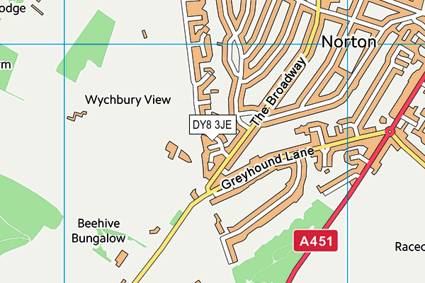 DY8 3JE map - OS VectorMap District (Ordnance Survey)