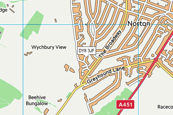 DY8 3JF map - OS VectorMap District (Ordnance Survey)