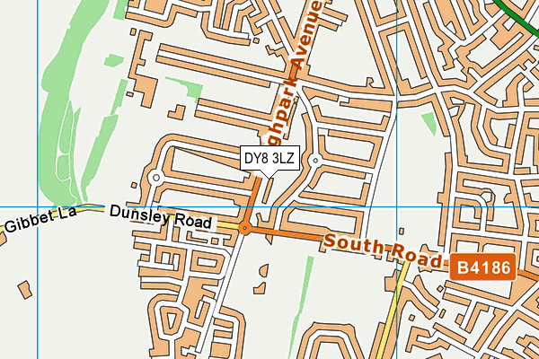 DY8 3LZ map - OS VectorMap District (Ordnance Survey)