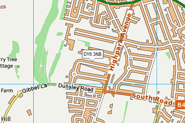 DY8 3NB map - OS VectorMap District (Ordnance Survey)