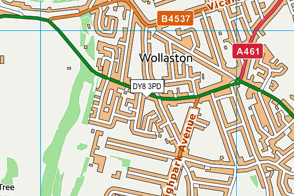 DY8 3PD map - OS VectorMap District (Ordnance Survey)