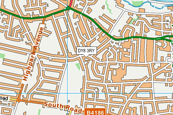 DY8 3RY map - OS VectorMap District (Ordnance Survey)