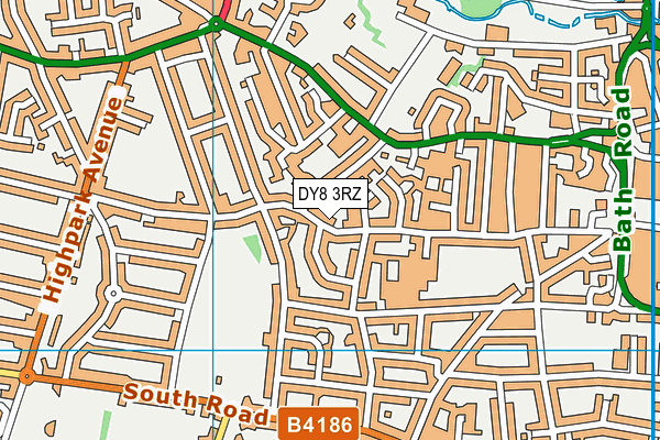 DY8 3RZ map - OS VectorMap District (Ordnance Survey)