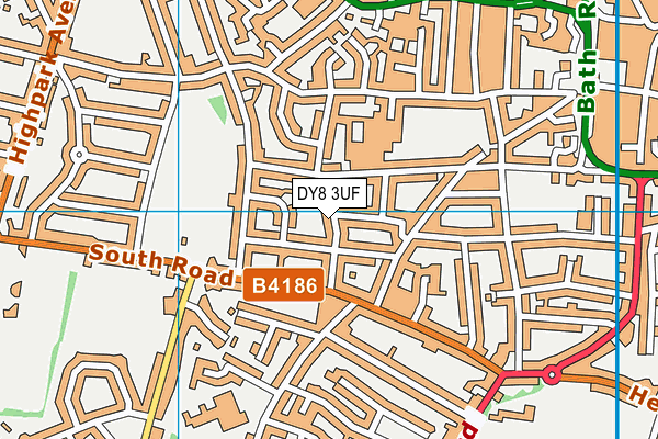 DY8 3UF map - OS VectorMap District (Ordnance Survey)