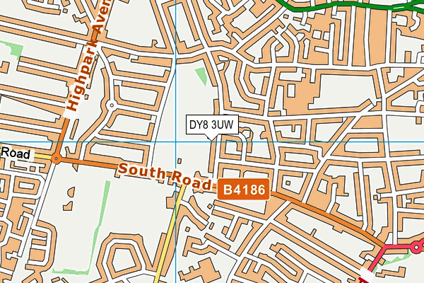 DY8 3UW map - OS VectorMap District (Ordnance Survey)