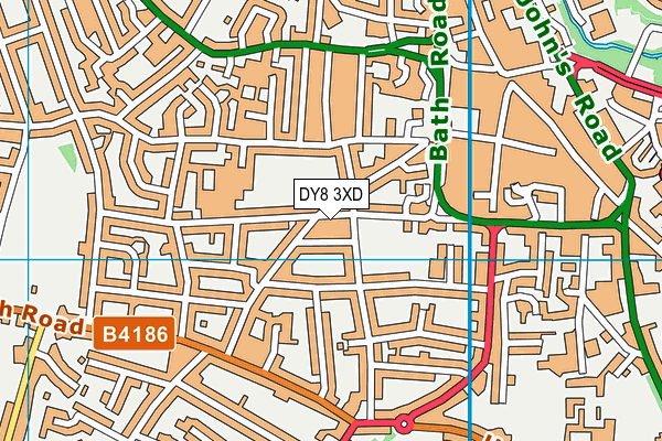 DY8 3XD map - OS VectorMap District (Ordnance Survey)