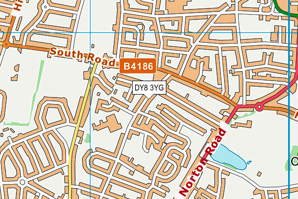 DY8 3YG map - OS VectorMap District (Ordnance Survey)