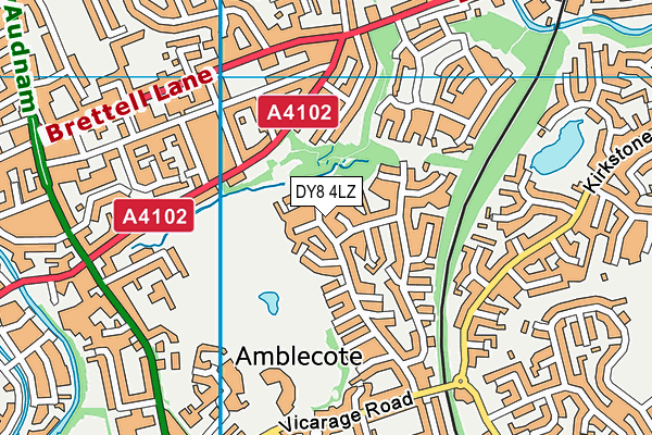 Amblecote Recreation Ground map (DY8 4LZ) - OS VectorMap District (Ordnance Survey)