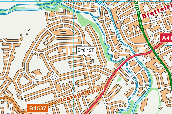 DY8 4ST map - OS VectorMap District (Ordnance Survey)