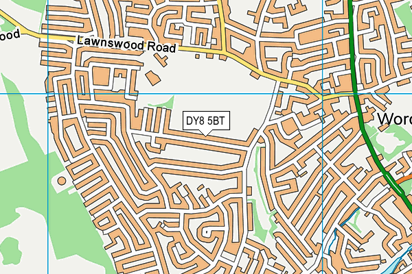 DY8 5BT map - OS VectorMap District (Ordnance Survey)