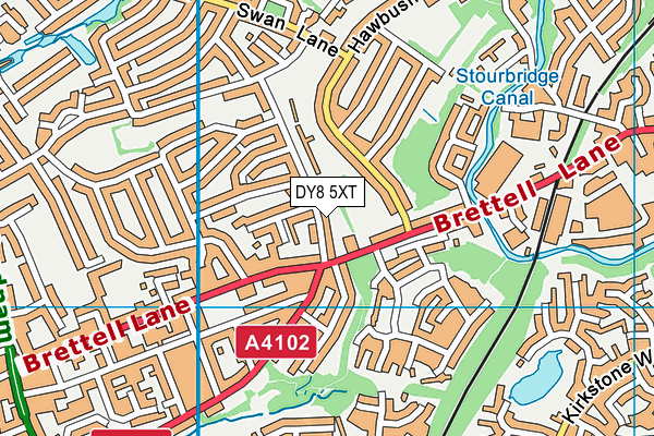 DY8 5XT map - OS VectorMap District (Ordnance Survey)