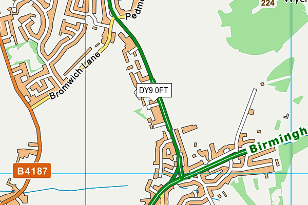 DY9 0FT map - OS VectorMap District (Ordnance Survey)