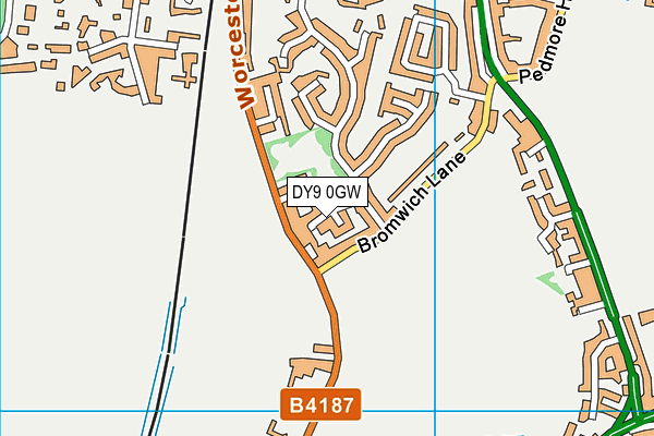 DY9 0GW map - OS VectorMap District (Ordnance Survey)