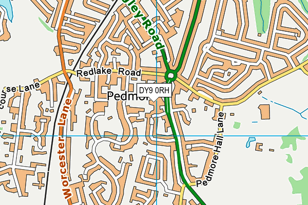 Pedmore CE Primary School map (DY9 0RH) - OS VectorMap District (Ordnance Survey)