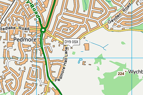 DY9 0SX map - OS VectorMap District (Ordnance Survey)