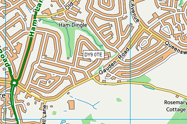 DY9 0TE map - OS VectorMap District (Ordnance Survey)