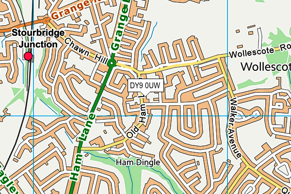 DY9 0UW map - OS VectorMap District (Ordnance Survey)