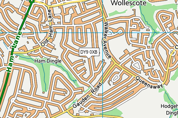 DY9 0XB map - OS VectorMap District (Ordnance Survey)
