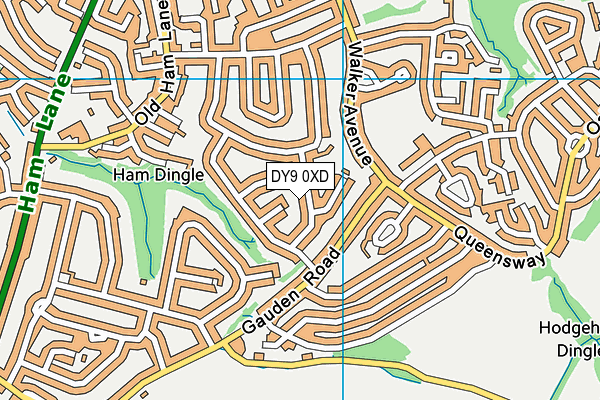 DY9 0XD map - OS VectorMap District (Ordnance Survey)