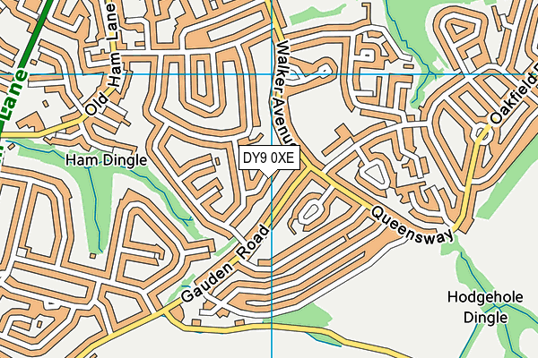DY9 0XE map - OS VectorMap District (Ordnance Survey)