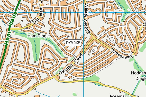DY9 0XF map - OS VectorMap District (Ordnance Survey)