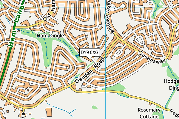 DY9 0XG map - OS VectorMap District (Ordnance Survey)