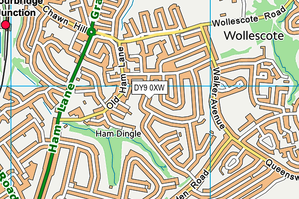 DY9 0XW map - OS VectorMap District (Ordnance Survey)